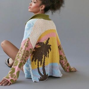 BDG urban outfitters Gwen palm trees cardigan